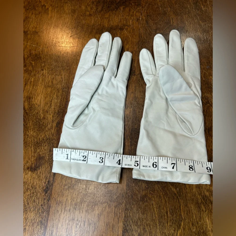 White Cashmere Leather Gloves